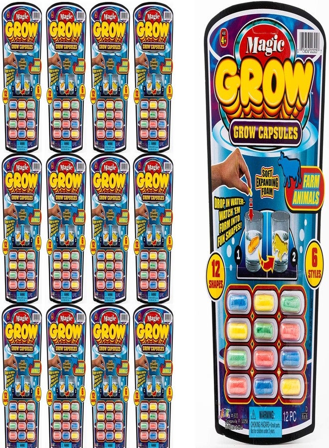 JA-RU Magic Grow Capsules (12 Pack; 12 Capsules Each) Expanding Foam Sponge Toy for Kids. Sea Creatures, Zoo & Farm Animals, Dinosaur, Bugs, & Cars. Water Growing Toys. Bath Party Favors. 305-12p - Image 1